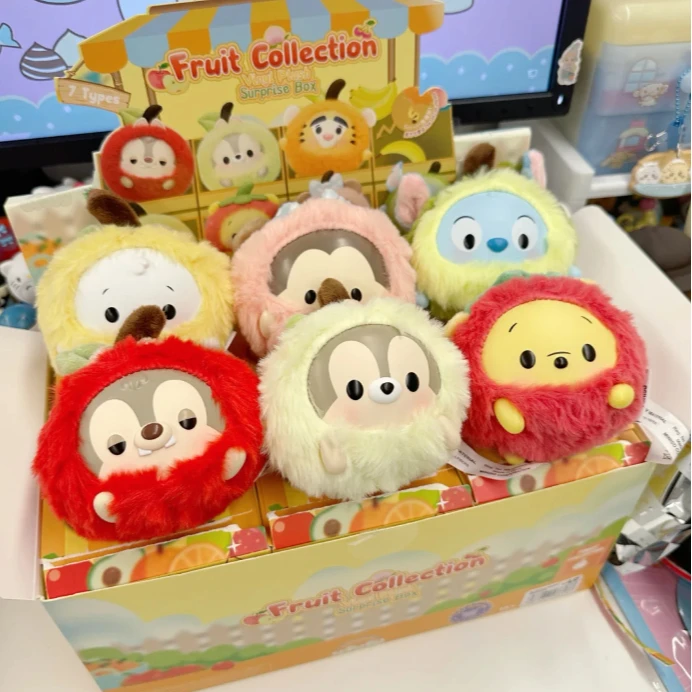 

Genuine Disney Ufufy Fruit Collection Series Vinyl Plush Pendant Blind Box Stitch Minnie Chip and Dale Figures Gift for Children