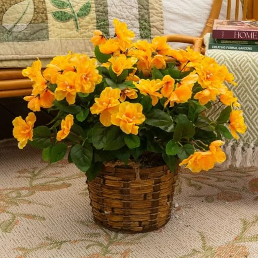 

19 дюймов. Устойчивые к УФ-излучению искусственные кусты азалии для дома и улицы - набор из 3 штук