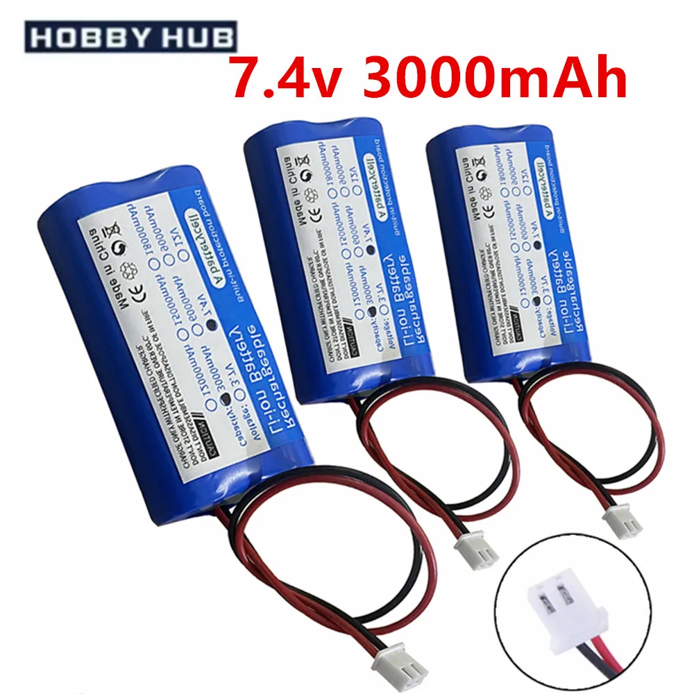 7,4 V 2S1P 18650 3000 mAh Wiederaufladbare Li-Ion Akku + XH2.54-2P STECKER Für Projektoren Lautsprecher Drahtlose Überwachung Beleuchtung Spielzeug
