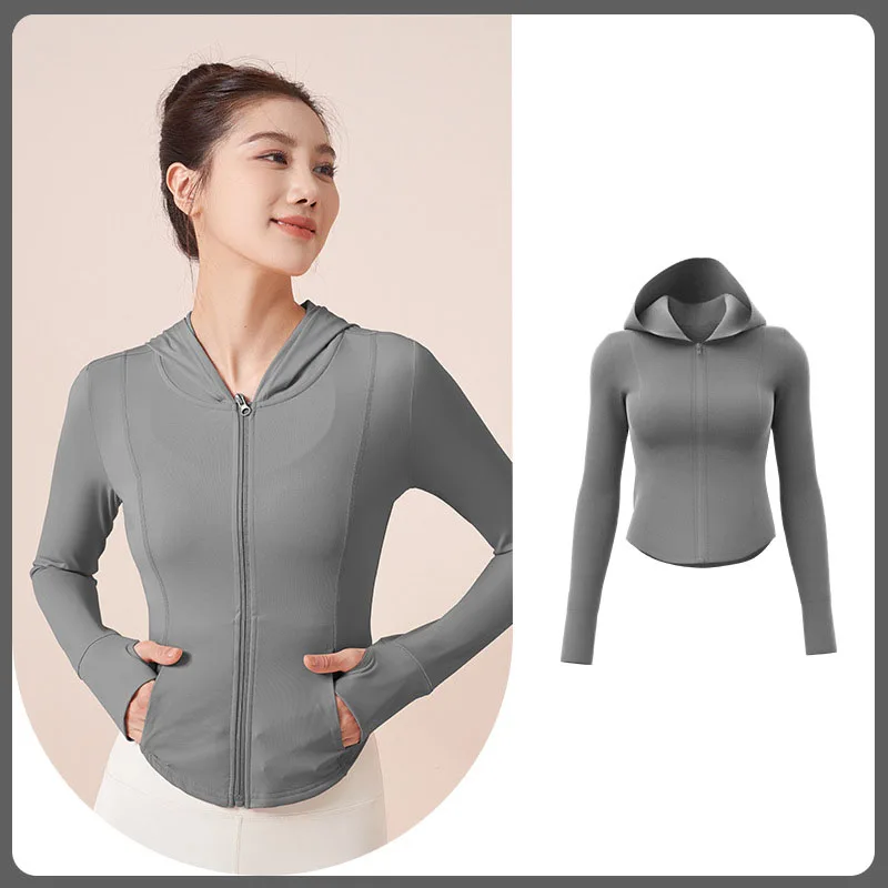 PINGNIAO-Chaqueta deportiva con capucha para mujer, ropa de protección solar, transpirable, anti-UV, ajustada, elástica