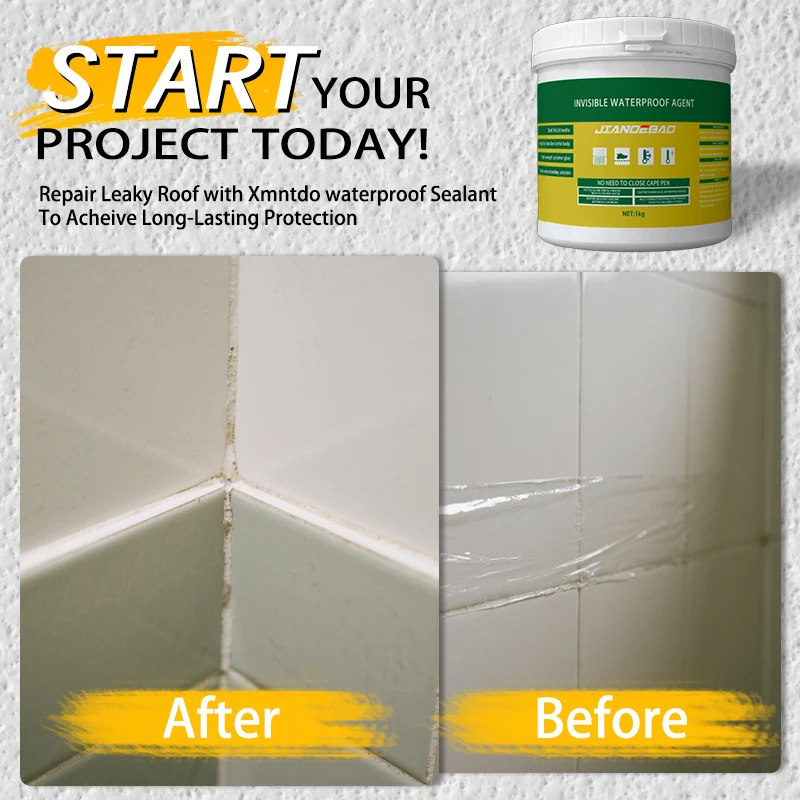 1 كجم عامل غير مرئي مقاوم للماء - تجفيف سريع للجدار، والسقف، وإصلاح تسرب الحمام، والاستخدام الداخلي/الخارجي #5
