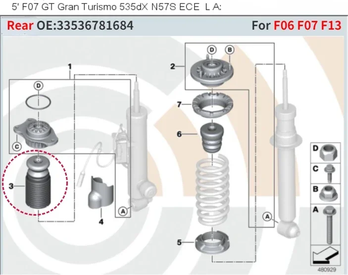 2Pcs Front Rear Suspension Shock Absorber Dust Cover Bump Stop 33536781684 31336778780 For BMW F07 GT 520d 528i 530d 535i 550ix
