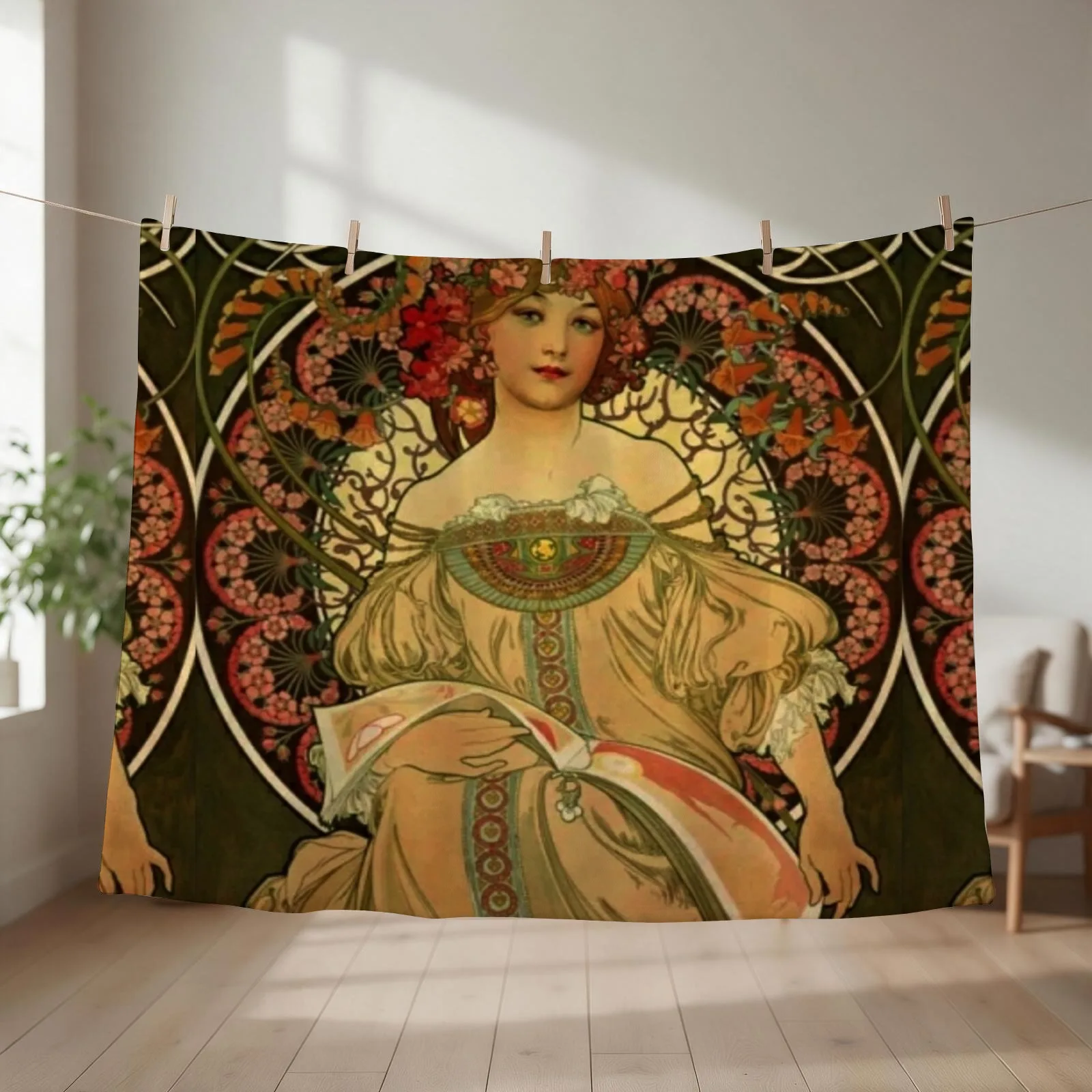 Alphonse mucha -1860 - 1939 Throw Blanket Thermals For Travel cosplay anime Plaid on the sofa anime Blankets