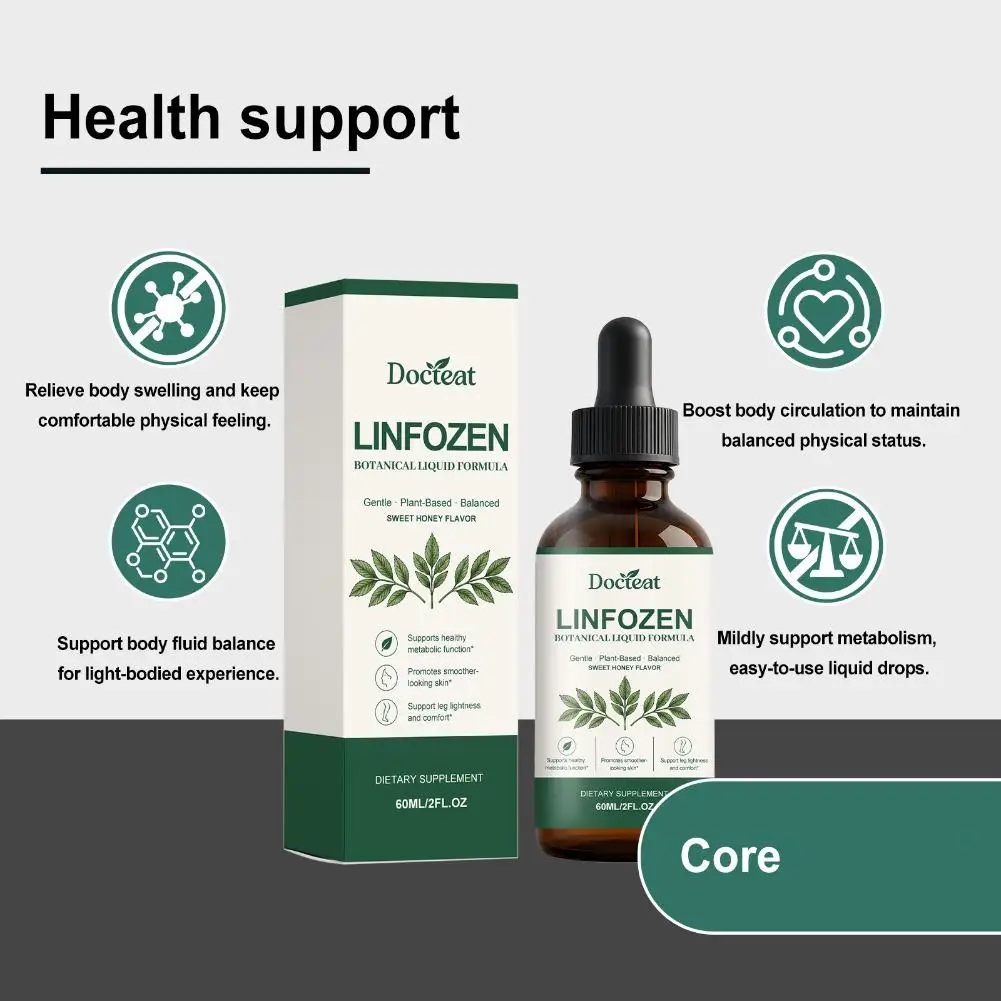 Natural Herbal Lymphatic Drainage Drops,Multi Plant Mixed Body Gentle Care Ampoule Supplement,For Improve Swelling Support