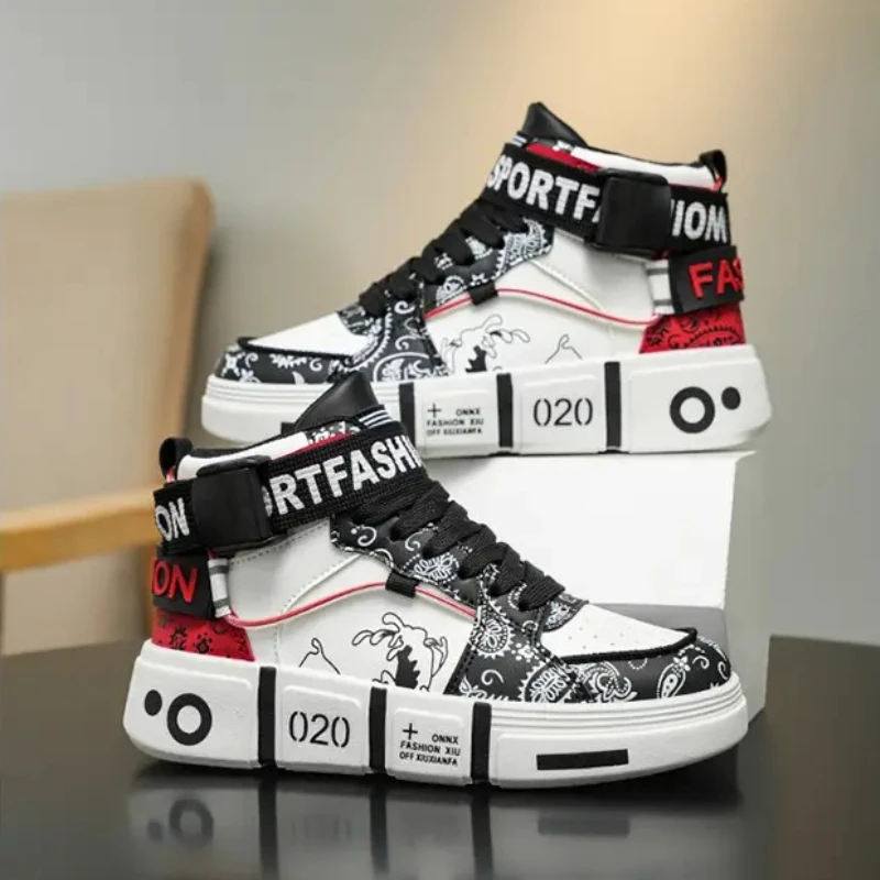 

Brand Kids Skateboard Shoes High Top Sports Casual Shoes Boys Fashion Street Dance Board Shoes Children Leisure Walking Sneakers