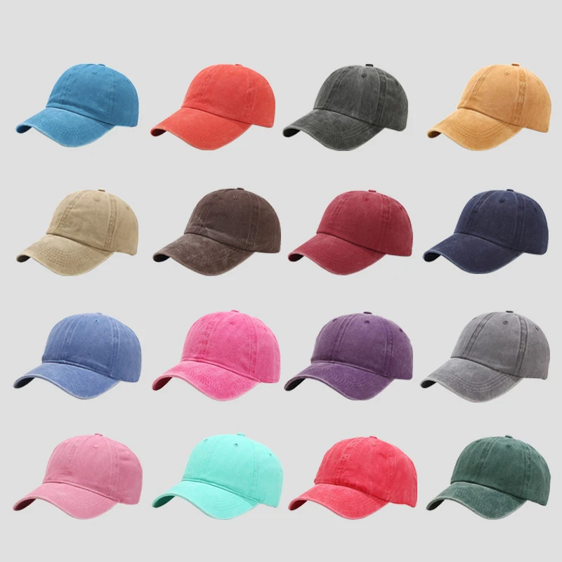 Retro Solid Color Washable Baseball Cap Summer New Women Men Hats Sunscreen Hats Cotton Outdoor Sport Running Visor Casual Cap