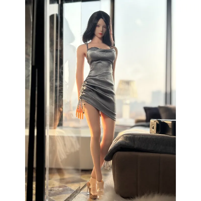 

Индивидуальное атласное платье-солдат в масштабе 1/6, юбка на шнурке, модель одежды для 12-дюймовых фигурок Tbl10d