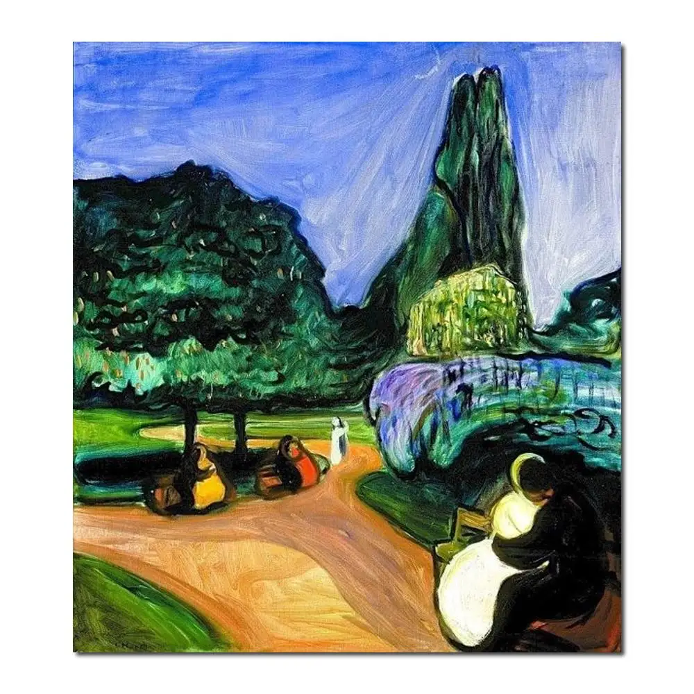 

Summer Night in Studenterlunden Edvard Munch reproduction art High quality Handpainted