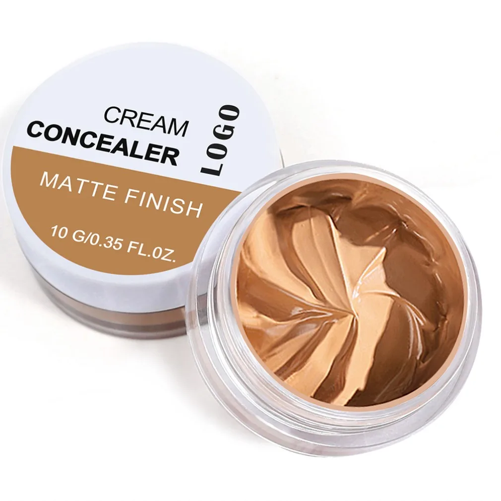 

Private Label Custom Logo White Round Plastic Jar Matte Finish Concealer Waterproof Full Coverage Concealer for Scars Makeup