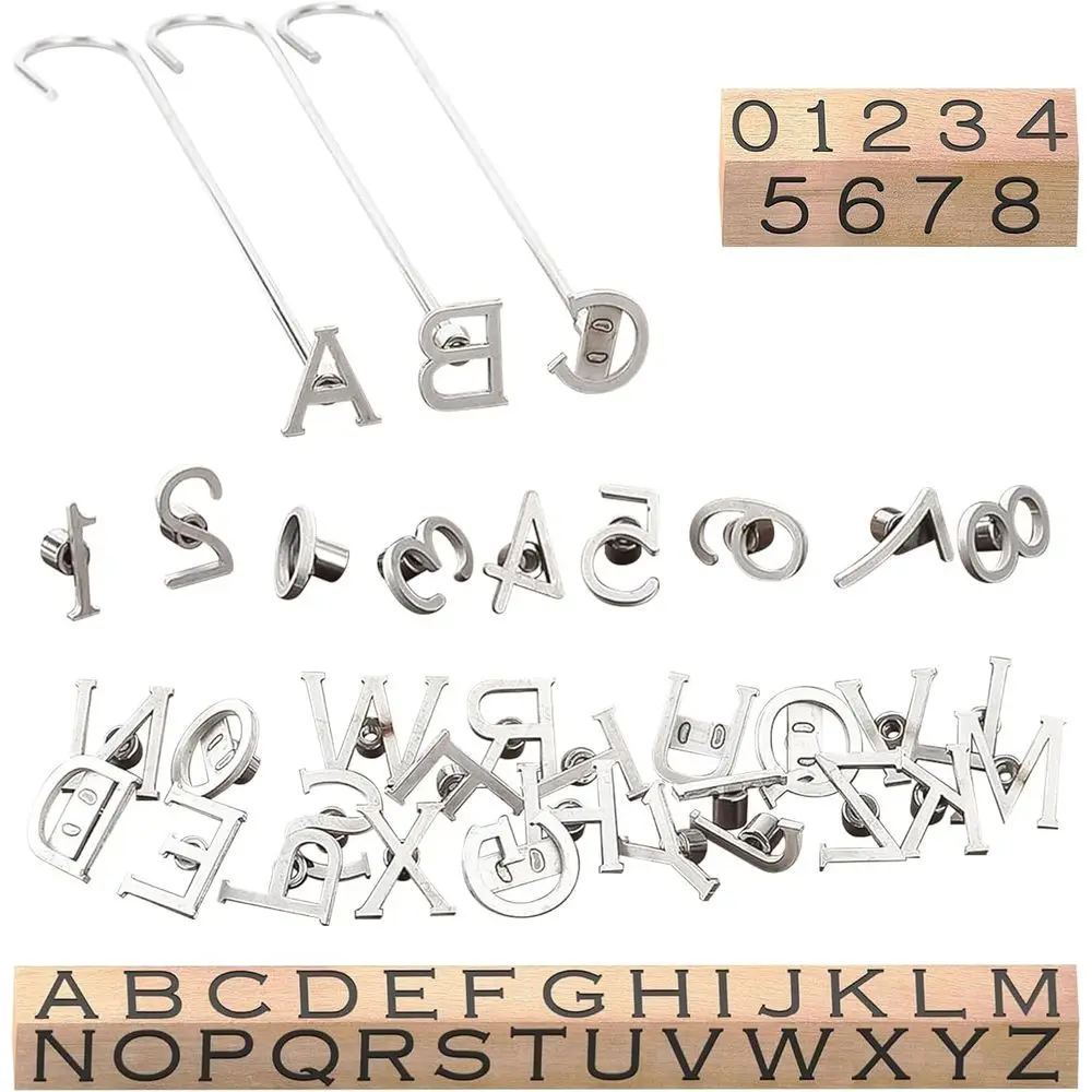 

Набор из 36 мини-жгутелок для брендинга – персонализированные маркеры с буквами и цифрами для рукоделия из кожи, дерева и ткани