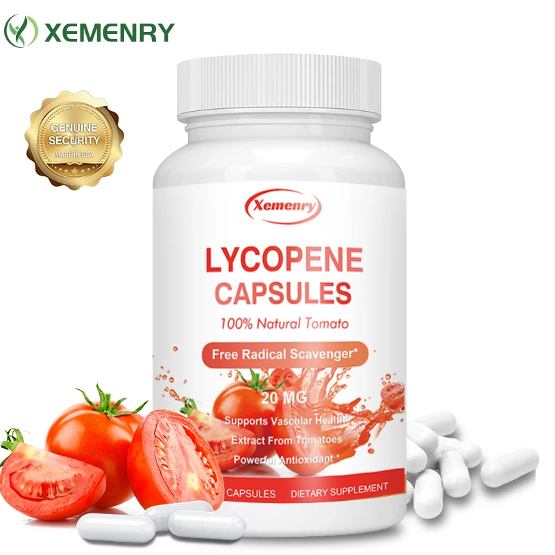 

Lycopene Capsule - Antioxidant, Balances Cholesterol Levels, Supports Prostate and Urinary Tract Health, Boosts Immunity,Non-GMO
