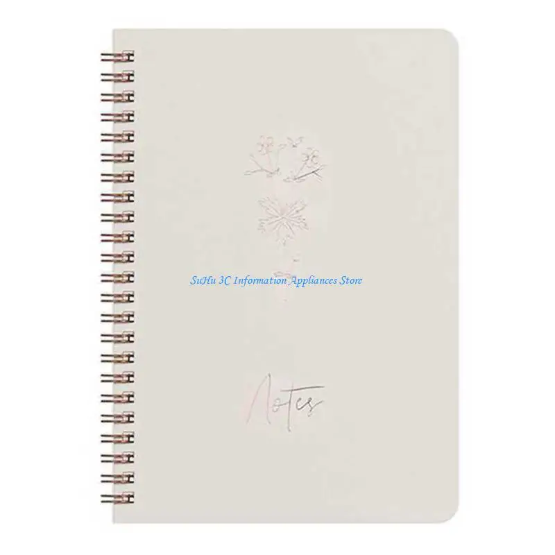 دفتر ملزمة بلفائف مزدوجة لكتابة 120 صفحة دفاتر يومية مبطنة دفتر ملاحظات مسطر للكلية للنساء والرجال 14.8 × 21 سم
