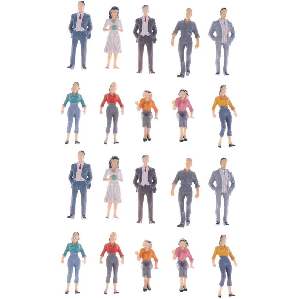 30 PCS Model Man Models Scale People Figures Miniature Plastic Painted Plastic Figurines