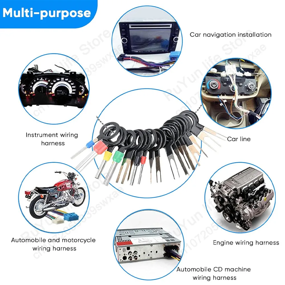 Universal Terminal Removal Tool Kit 41/76Pcs Electrical Connector Pin Depinning Tools Wire Pin Extractor Repair Car Disassembly