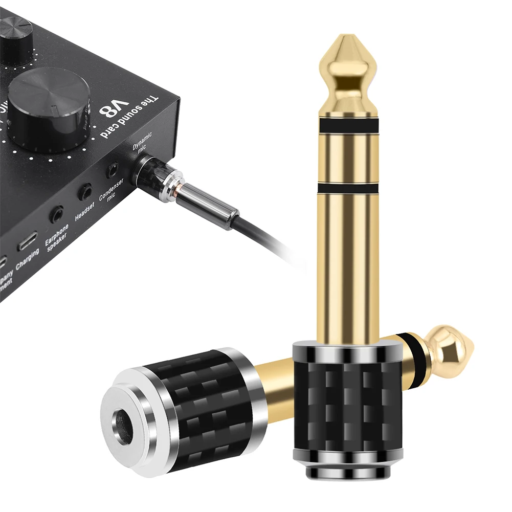 1/2 قطعة 6.35 مللي متر جاك إلى 3.5 مللي متر المقبس ستيريو التوصيل ذكر إلى أنثى 6.35 مللي متر محول 6.35 إلى 3.5 محول ل سماعة أمبير محول #3