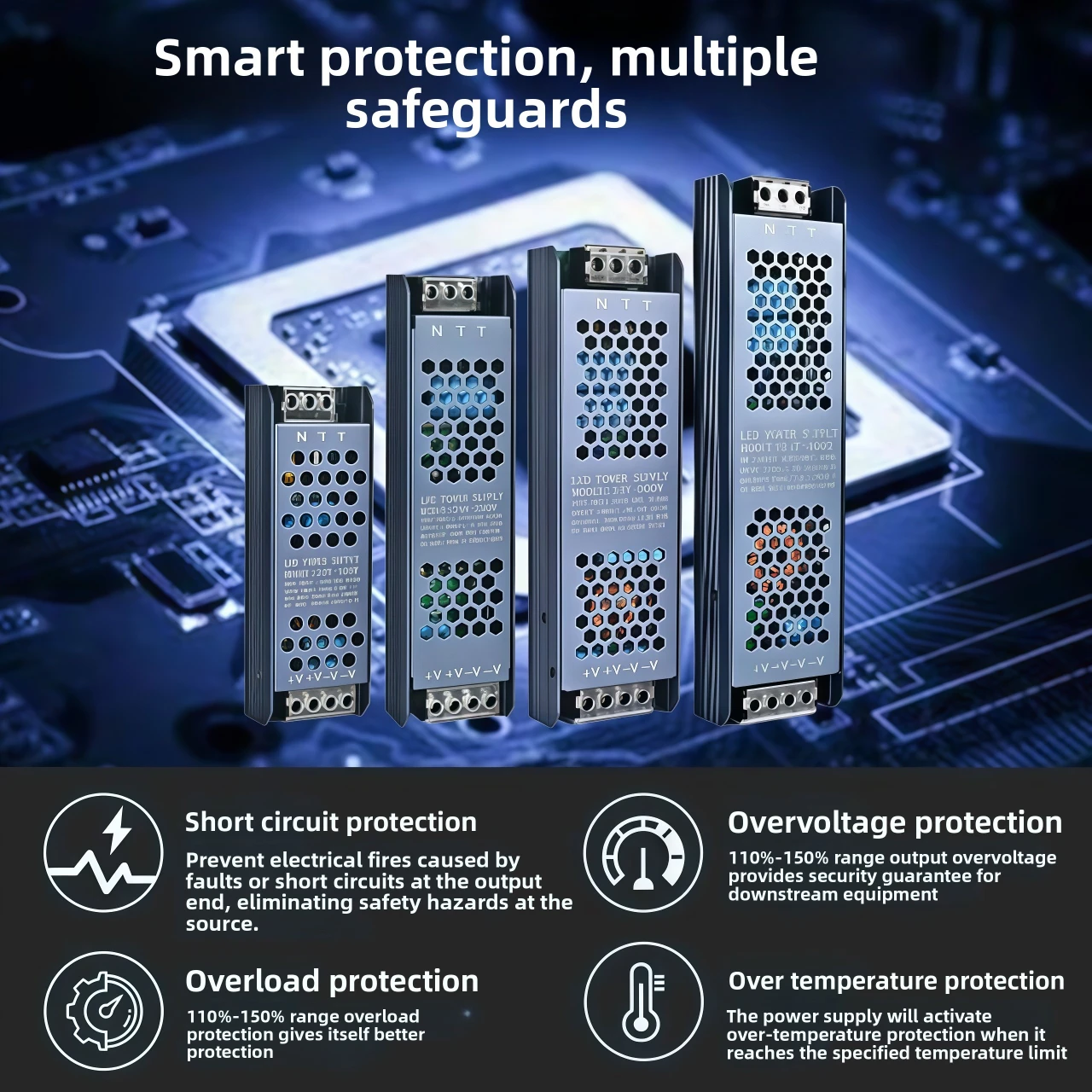 

DC 12V 24V LED Power Supply AC190-240V Mute Lighting Transformers 60W 100W 200W 300W 400W LED Light Driver Power Adapter