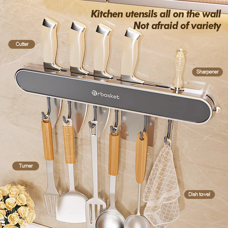 Kitchen Shelf Multifunctional Storage Rack Wall Mounted Non Perforated Suction Cup Household Storage