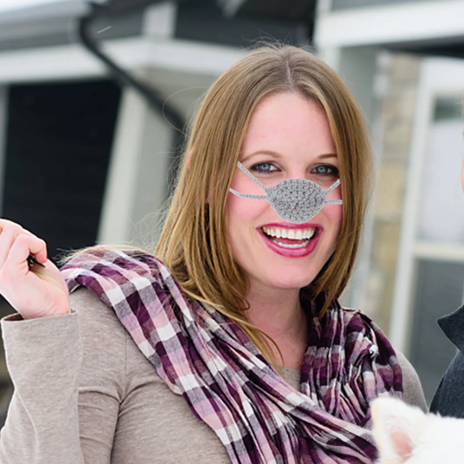 

Зимняя теплая маска для носа с мягким вязаным дизайном для активного отдыха, защиты от холода, поездок на работу, катания на лыжах и сноуборде