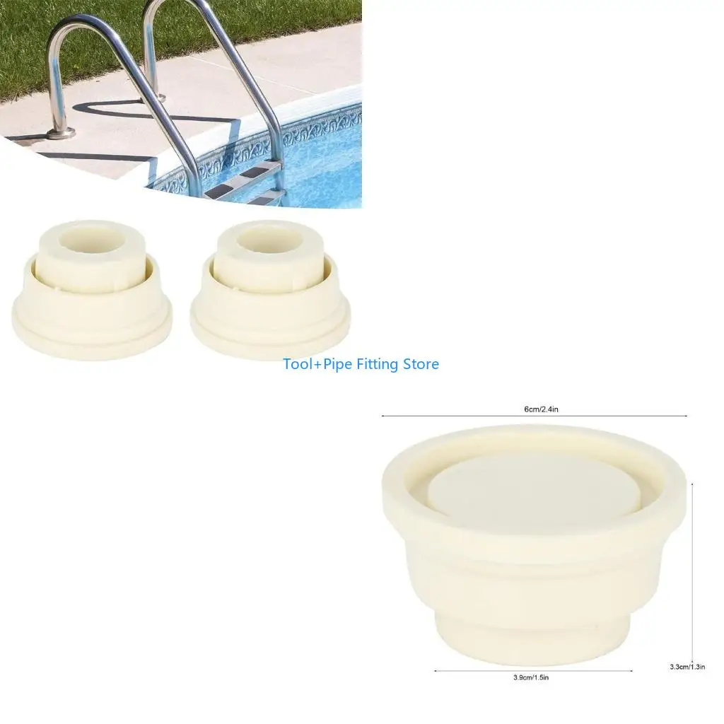 F92B 2Pcs Pool Ladder Bumpers for Inground Pool Rubber Pool Ladder End Plugs Pool Ladder Caps for Standard Swimming Pool