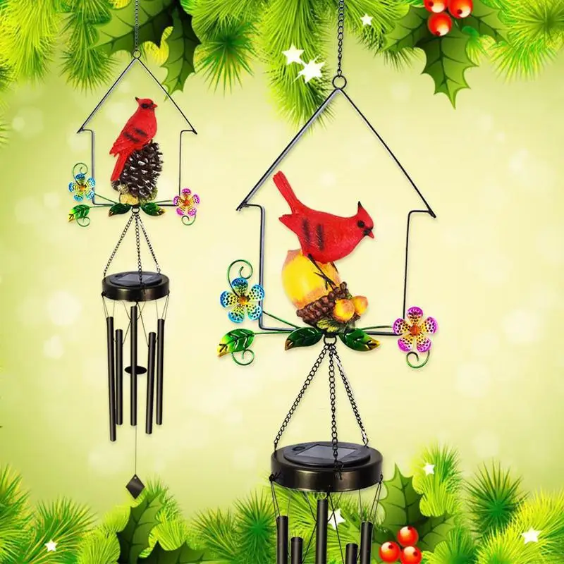 Wind Chimes For Outside Unique Solar Wind Chime Red Bird Front Porch Decor Backyard Decorations Garden Decor Wind Chimes For