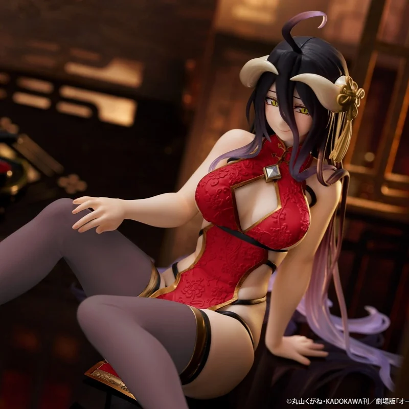 

[В наличии] натуральная аниме-игрушка Overlord Albedo Cheongsam для девочек, сидящий стиль, 17 см, фигурка, модель игрушки, орнамент, мужской подарок