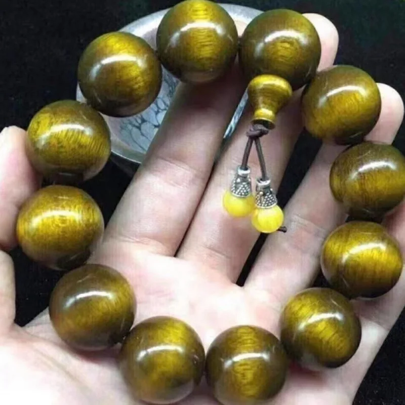 

Sichuan golden nanmu , 108 ebony , dark wood Buddhist beads, wooden bracelet for men and women, couples