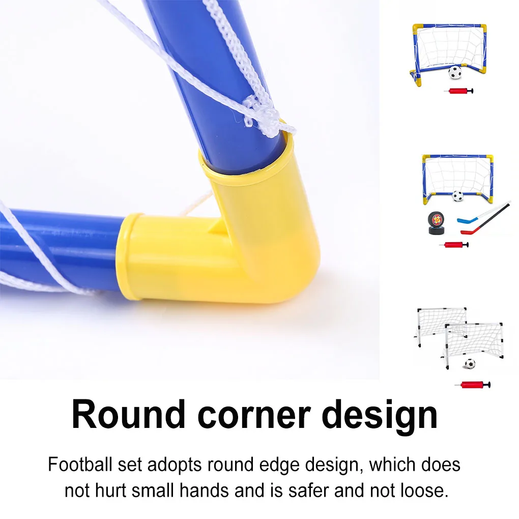 Mini Football Goal Post Net with Pump Kit Playground Kindergarten Sport Removable Training Toys Self-set Soccer Goal