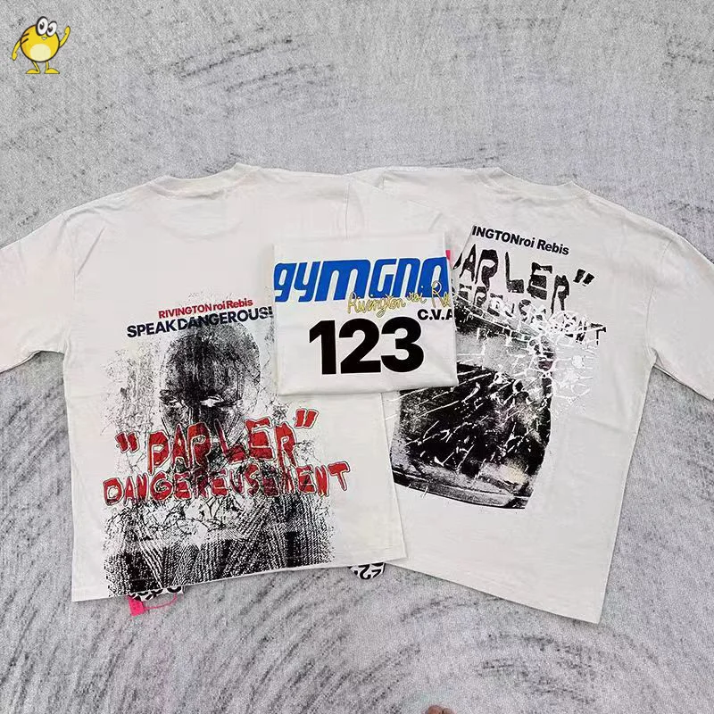 

2024 High Street Oversize Short Sleeve Tee Men Woman RRR123 T Shirt Cotton Top Quality Hip Hop Vintage Washed