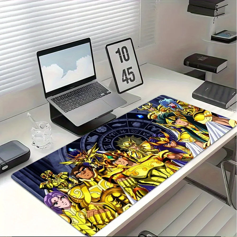 

Golden Saint Seiya Anime Gaming Mouse Pad Desk Mat Non-Slip Rubber Large Computer Office Home Desk Pad Desk Carpet Mouse Mat