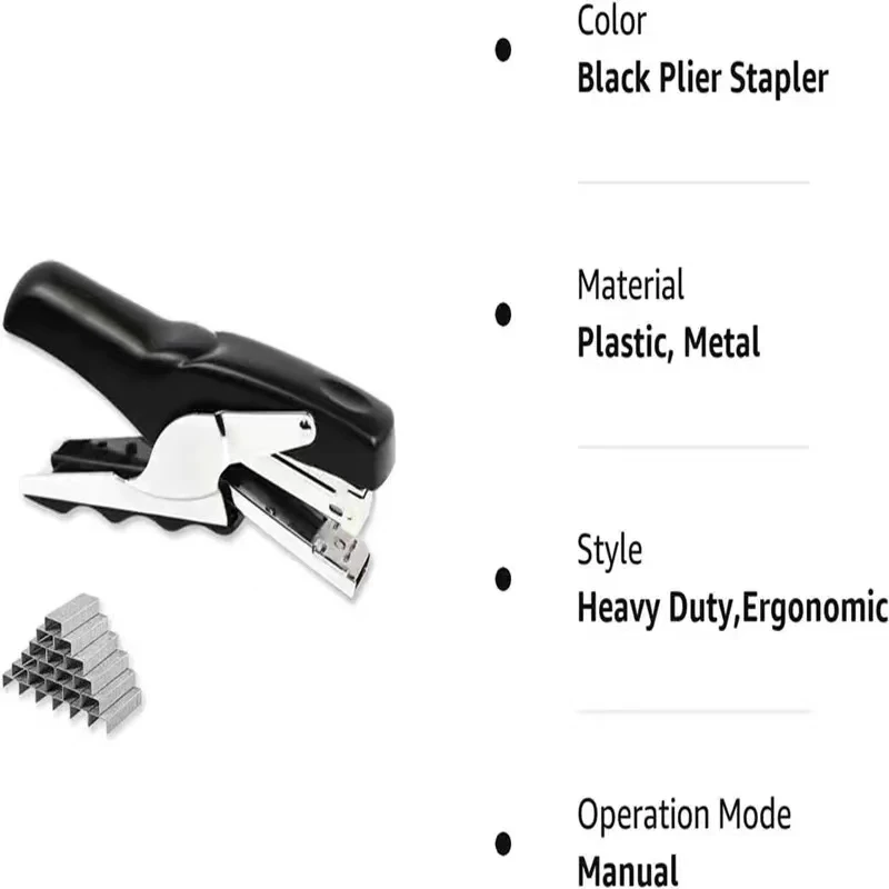 Stapler with 1000 Staples-Plier Stapler Save 60% Power,Good for Stapling at Home School or Warehouse