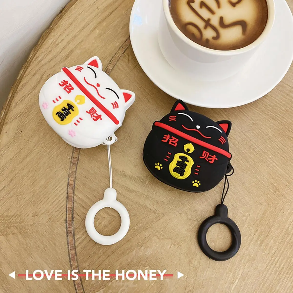 Funda de silicona con dibujos animados para Samsung Galaxy Buds Live, diseño de gato de la suerte, con gancho, accesorios para auriculares para Buds