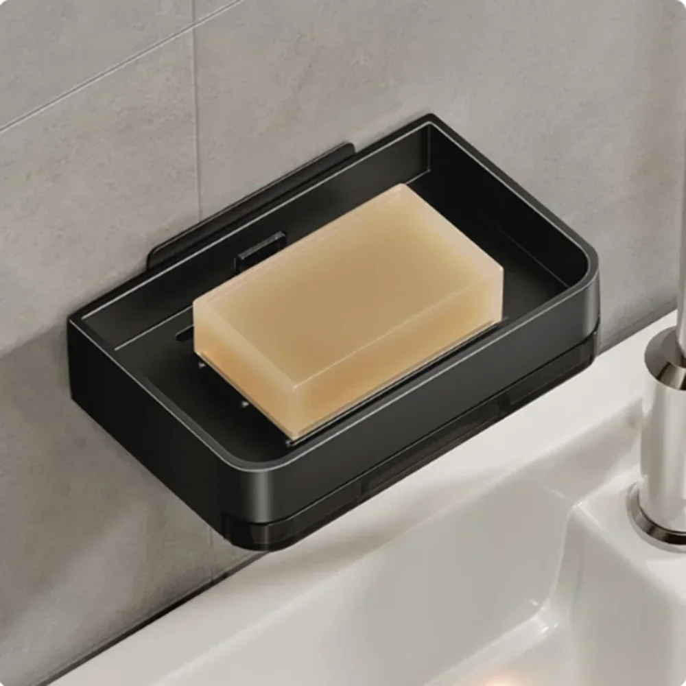 1-2Pcs Bathroom Supplies Box for Bathroom Soap Dish Wall-mounted No Punch Container Holder Products Household Merchandises Home