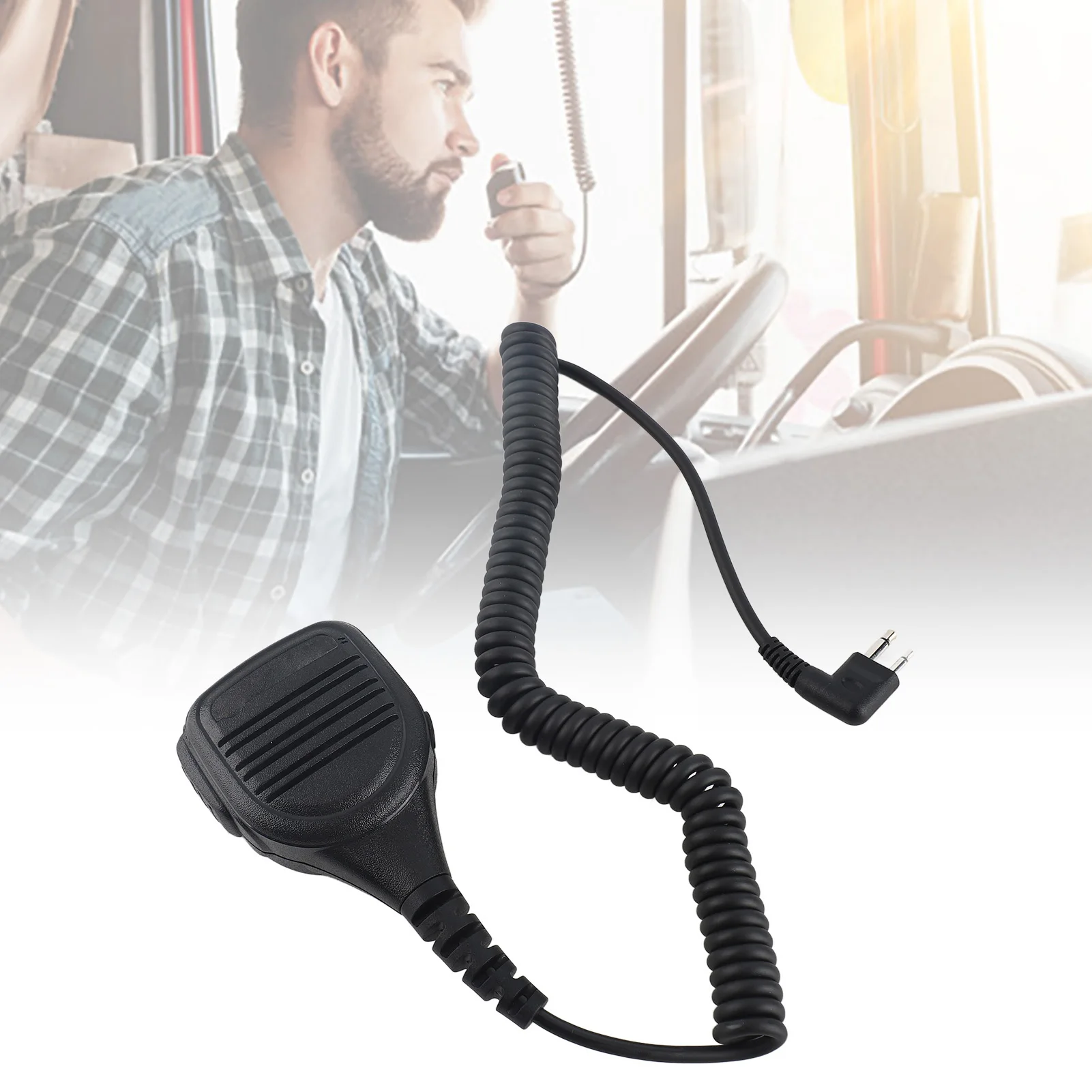 

3.5mm Headphone Jack Speaker Mic Talkie Radio Hand Microphone with Steel Belt Clip Handheld Speaker Mic