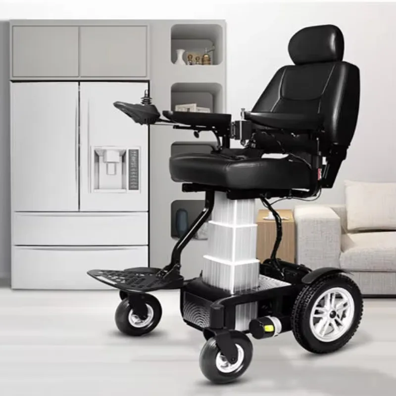 Heavy Duty Seat Height Adjustable Electric Wheelchair  One Button Lift Intelligent  Disabled Electric Lift Wheelchair  Foldable