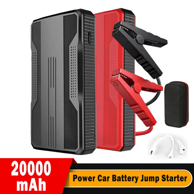 Démarreur de saut de batterie de voiture Portable 20000mAh, Booster de batterie de voiture 12V, chargeur, batterie externe, dispositif de démarrage, Port USB