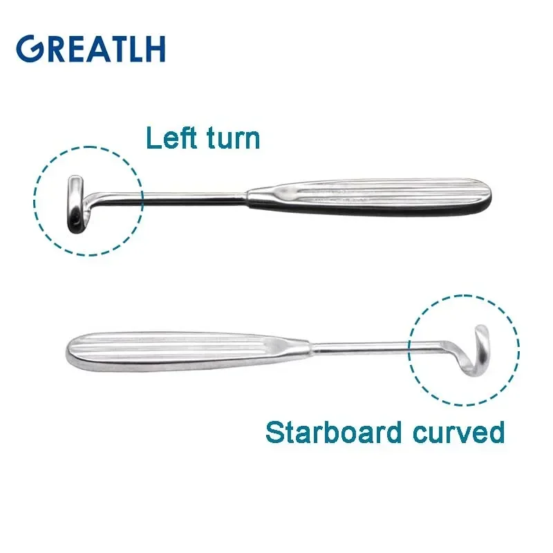 Stainless Steel Rib Cartilage Stripper Stripper Pulling Hook Rhinoplasty Surgery Instruments Left and Right Shovel Type