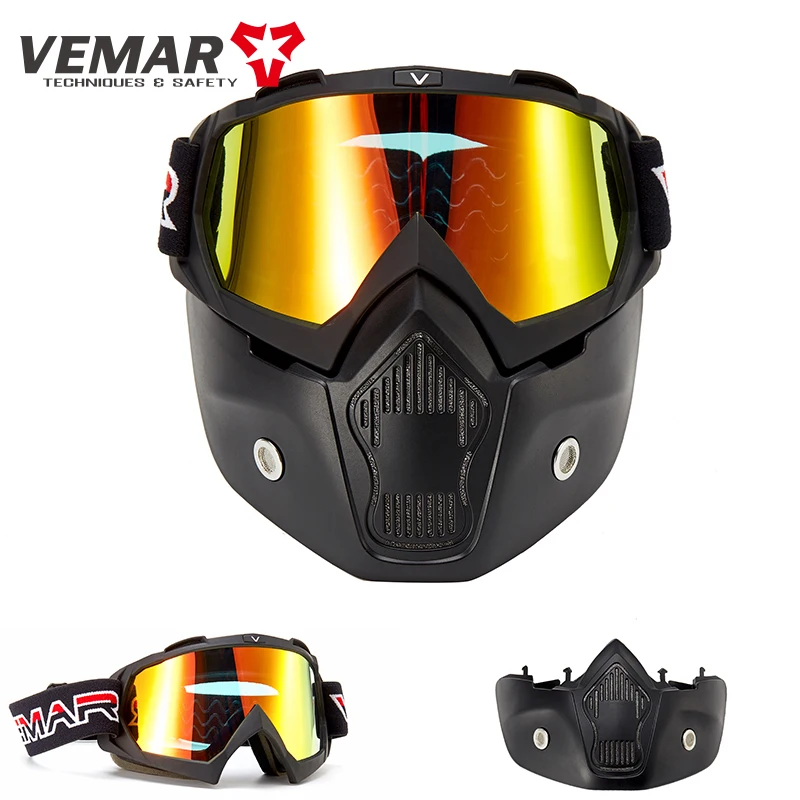 VEMAR Motorcycle Riding Mask Men Women Goggles Windproof Mask Personalized Retro Off-Road Mask Goggles