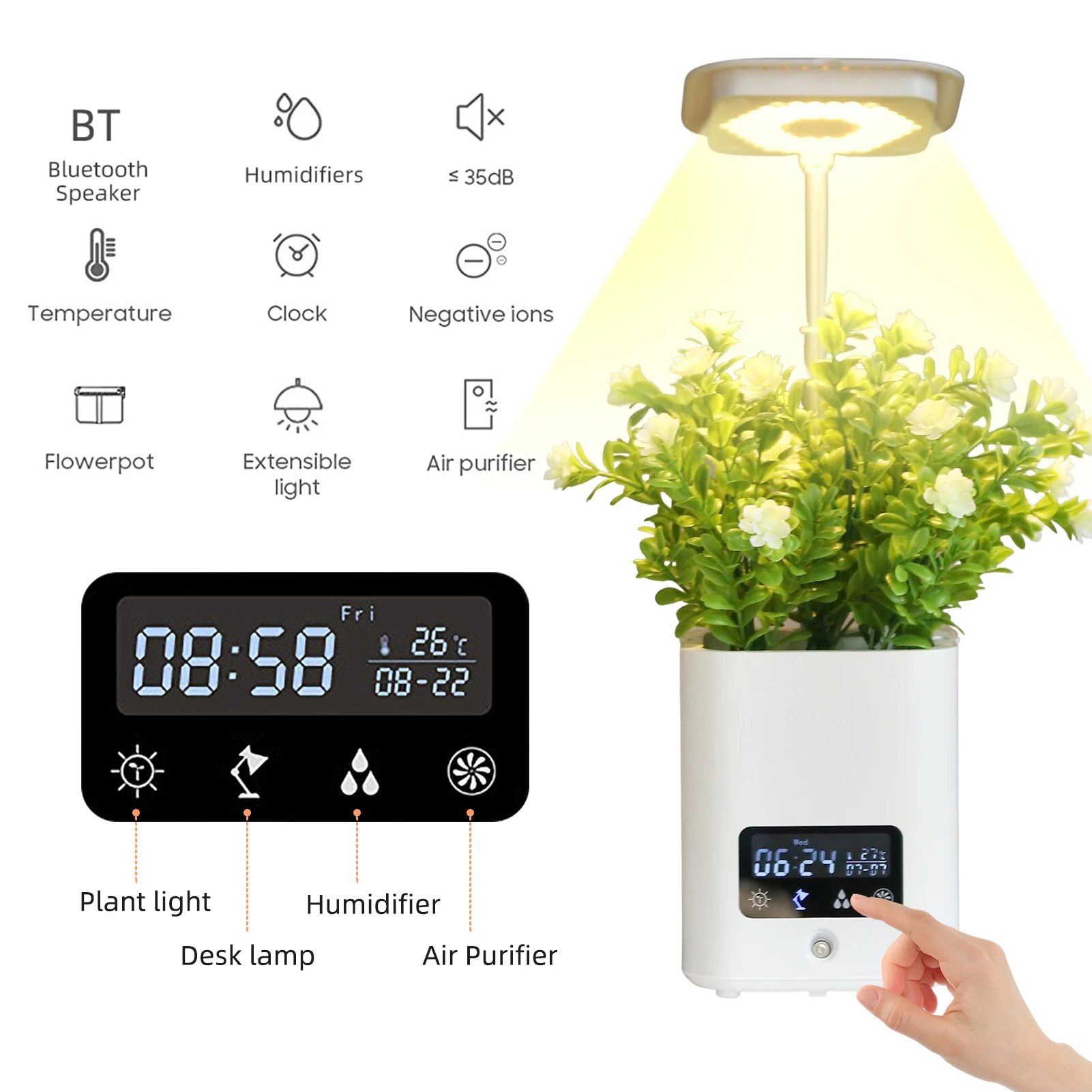 Hydroponics Growing System Indoor Herb Garden With Led Grow Light Smart Garden Planter For Home Kitchen Automatic Timer