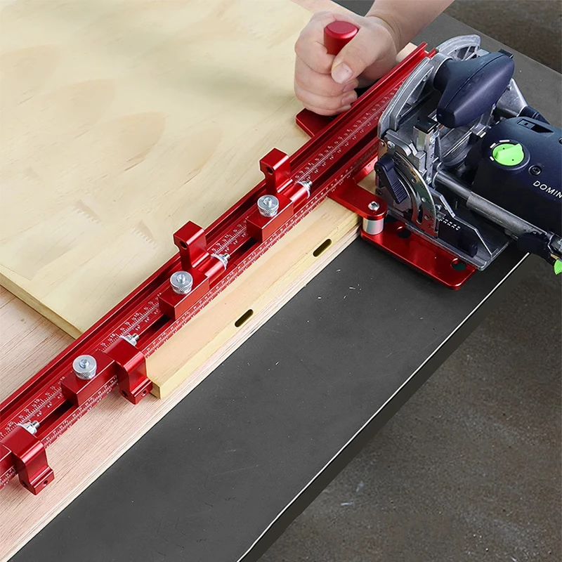 

Woodworking slotting positioning guide rail suitable for DF500/700 wood tenon machine plate joint slotting and drilling position