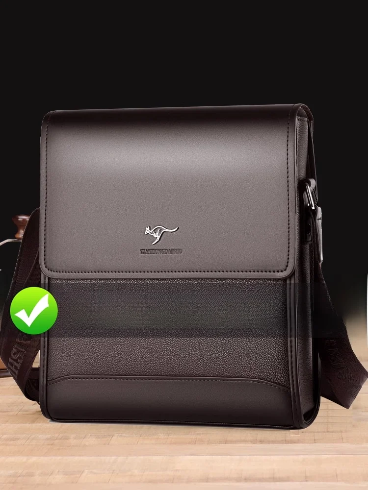 

Mangaroo Men's Leather oulder Bag Large Capaci Casual Sle Single Strap Crossbody Bag Faionable Cowhide Satchel