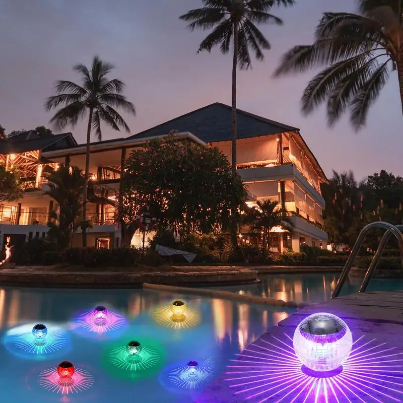 Imagem -02 - Led Solar Lâmpada Flutuante para Piscina Painel Solar Powered Pond Drift Impermeável Glow Show Disco Color Changing Light