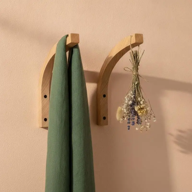 2026 NEW Natural Wood Wall Mount Flower Pot Hanger Bracket Hook For Plant Lantern Wind Chime Balcony Home Indoor Decor Accessory