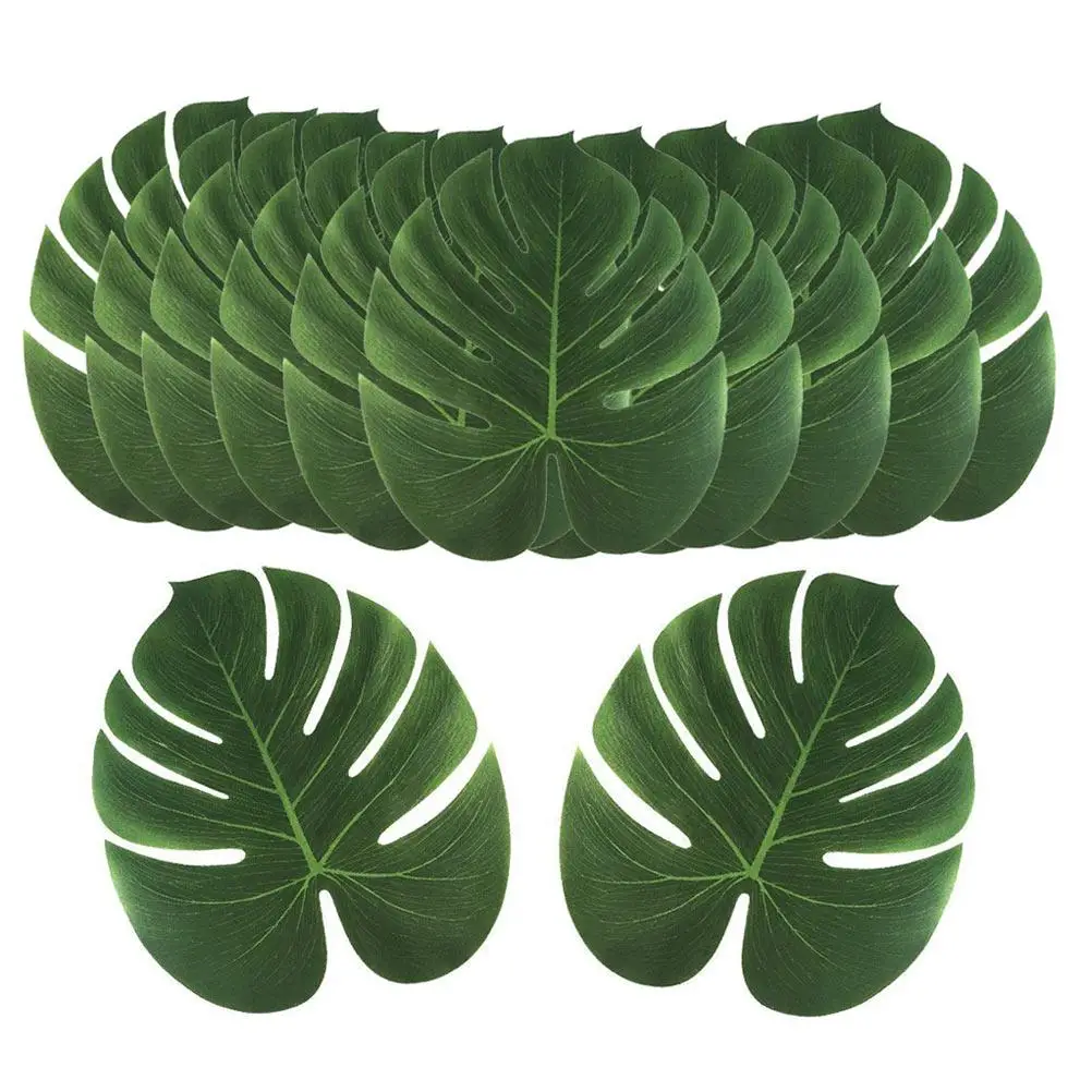 

12Pcs Palm Table Mat Artificial Tropical Palm Leaves 29x35cm Fake Monstera Leaf Decor Place Mats For Party Wedding DIY Home