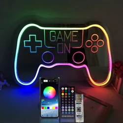 RGB App Control Game Pad Neon LED-Zeichen für Wand dekor Spiel Neonlichter Zeichen mit Bluetooth für Spielzimmer Schlafzimmer Geschenke Spieler