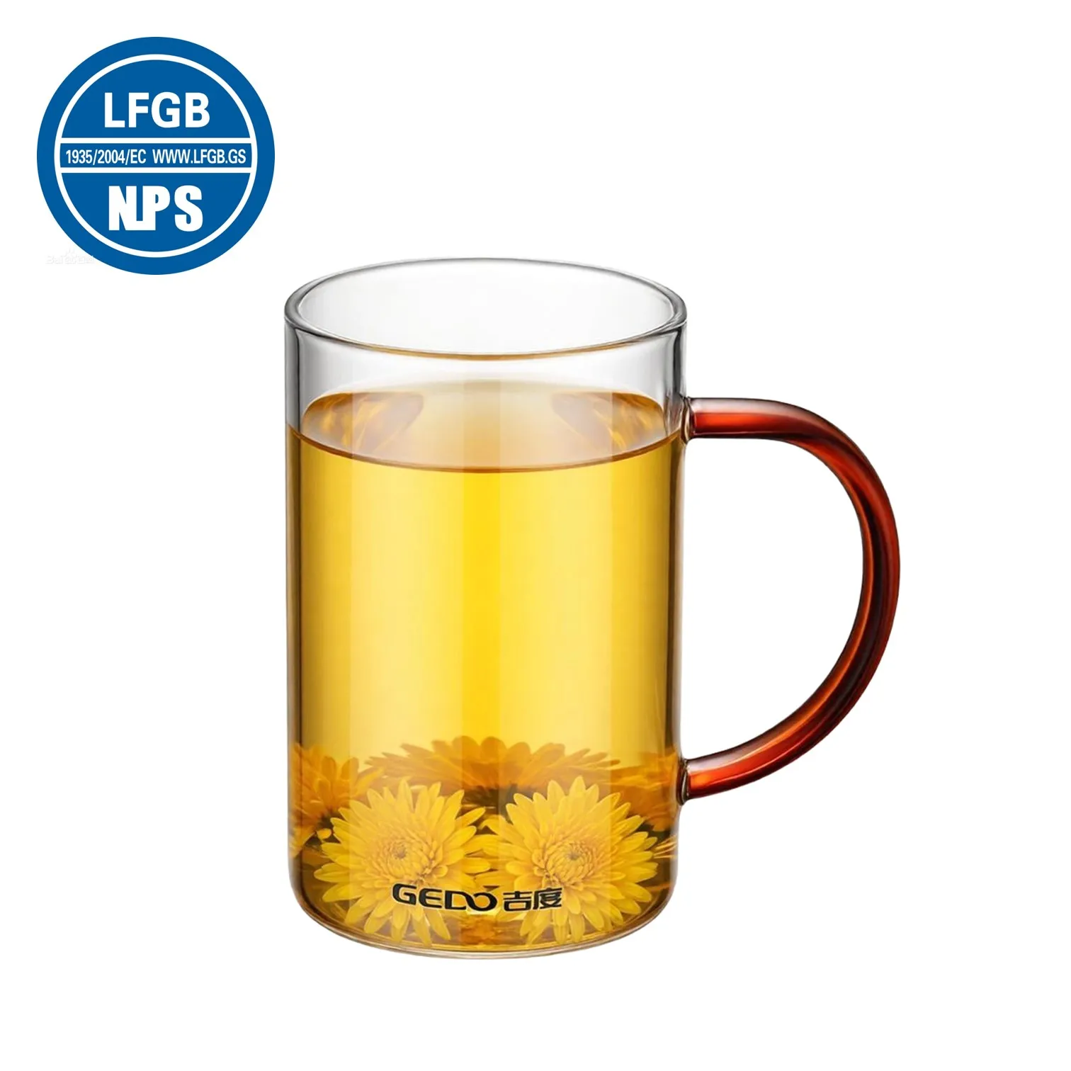 4 Pcs 350ml LFGB Certification High-borosilicate Glass Office Water Cup Ultra Hard Beer Mug High Transmittance Glass Mark Cup