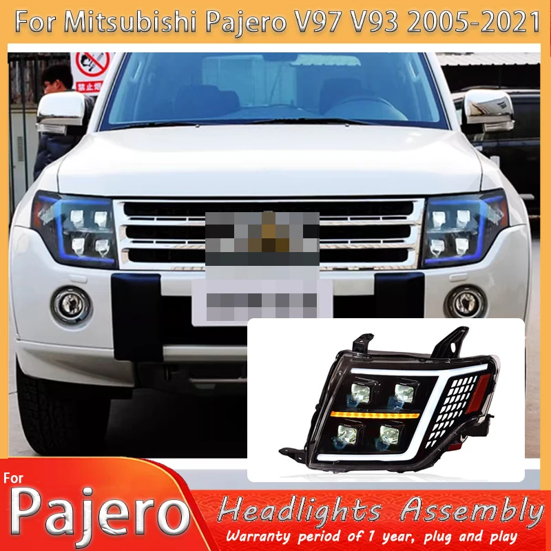 

Автомобильные фары для Mitsubishi Pajero 2009-2021: Pajero V93, V87, V97. ДХО, указатели поворота, ближний и дальний свет, линзованные проекторы.