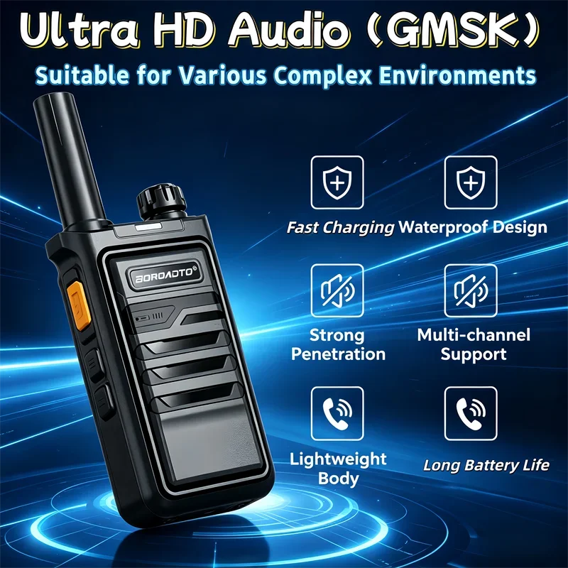 Professional High Power Handheld Walkie Talkie with VOX Noise Reduction Feature for Team Communication And Hunting Two-Way Radio