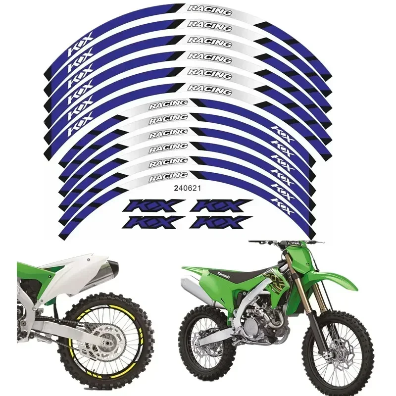 For Kawasaki KX 450 250 250F 450F 85 125 100 50 550 60 65 80 85  Motorcycle Parts Contour Wheel Decoration Decal Sticker-B Motor