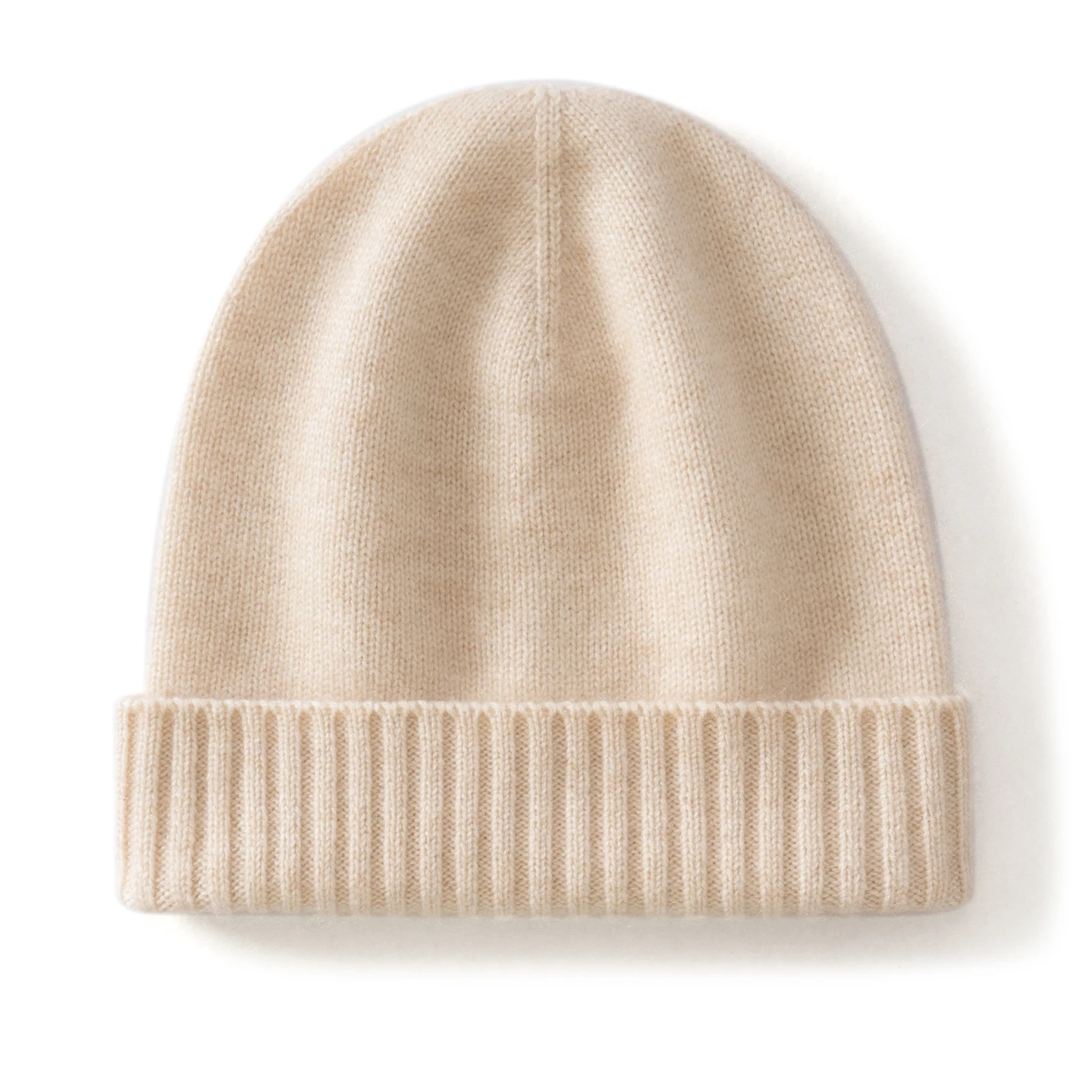 KOIJINSKY 35% Cashmere Blend Beanie Hat Women Classic Plain Knit Ribbed Fold Cuff Warm Winter Basic Solid Knitted Cap Daily Esse