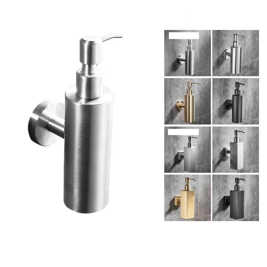 black-304-stainless-steel-soap-dispenser-hotel-bathroom-detergent-pressurized-bottle-household-hand-sanitizer-bottle-holder